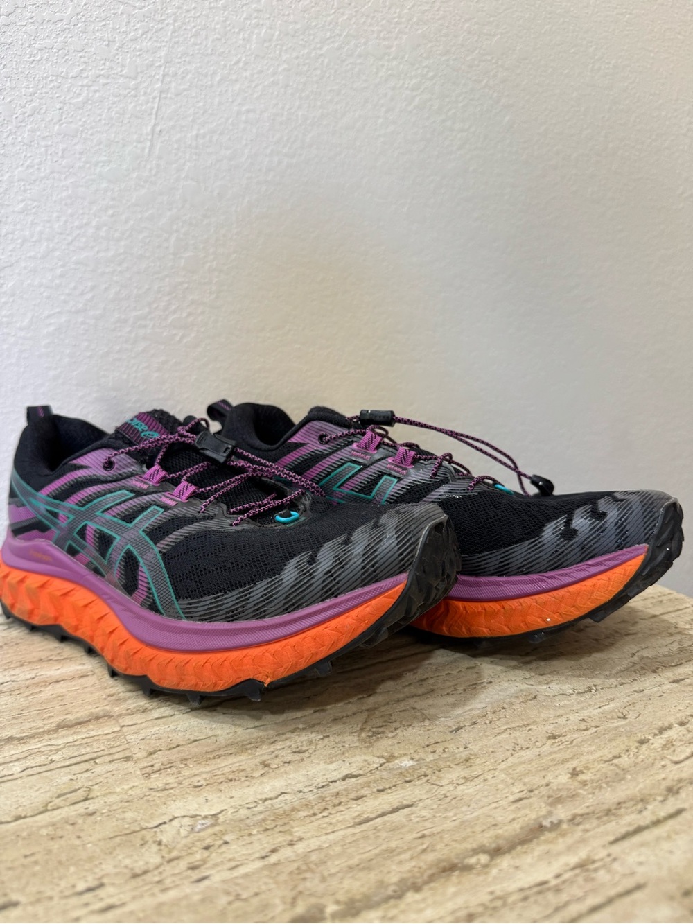 ASICS Women's Black with Purple & Orange Trail Running Shoes
